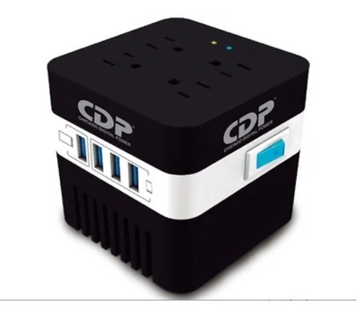 Estabilizador De Corriente Cdp Compacto Box 4 Salidas 4 Usb