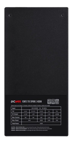 Fonte Tfx 400w Pcyes Spark Slim 75+ Tfxkp400tb Pfc Ativo