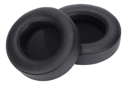 Almohadillas De Cuero Negro Para Auriculares, De Repuesto Bl