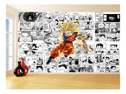 Papel De Parede Dragon Ball Goku Página Manga 3,5m Dbz654