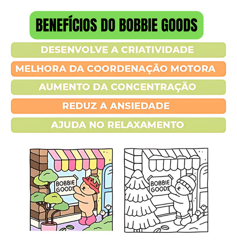 Mini Livro De Colorir Bobbie Goods Capa Dura 50 Folhas A6 Amarelo