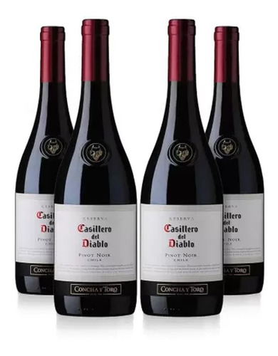 4x Vinho Casillero Del Diablo Pinot Noir 750ml Kit Garrafa