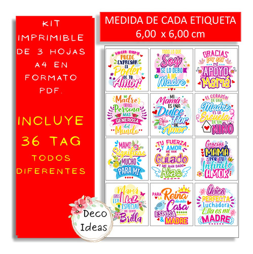 Dia De La Madre Kit Imprimible 2 Pdf Emprendedores A Color
