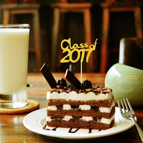 3xclass Of 2017 Glitter Cake Topper Cupcake Selecciones De