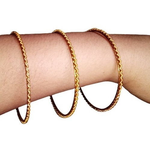 Pulsera Brazalete Acero Inoxidable Dorado Dama Elegante Trío