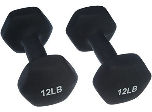 Amazonbasics Neoprene Dumbbells 12-pound, Juego De 2, Negro