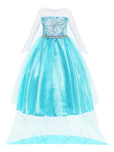 Vestido De Elsa Disfrazado De Reina De Las Nieves Para Niña