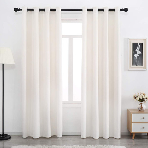 Cortinas De Terciopelo Blanco Crema De 120 Pulgadas De Largo