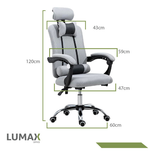Silla Ejecutiva Wynn Con Respaldo Sin Reposapies Oficina Gris