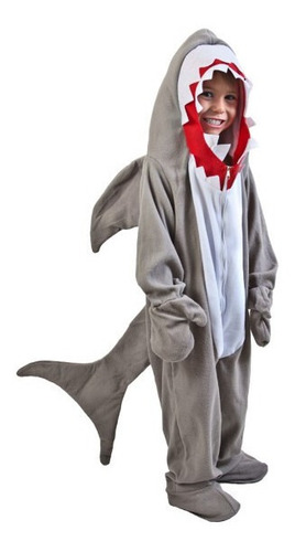 Disfraz Talla Large(10-12) Para Niño Tiburón Gris