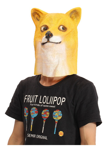 Máscara De Cabeza De Perro De Látex De Goma De Cosplay De An