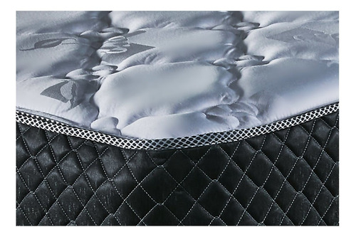 Colchón 2 plazas de resortes Cannon Resortes Doral gris y negro - 130cm x 190cm x 27cm