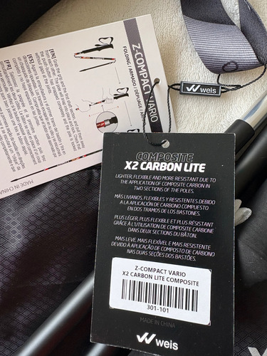 Bastones Weis Ultra 100k Series Z-compact X2 Carbon Lite Negro