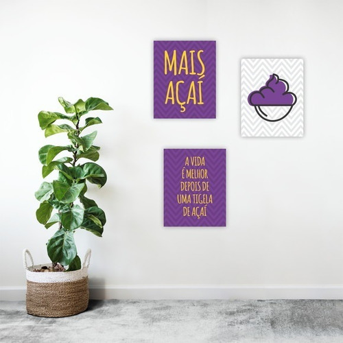 Kit De Quadros Decorativos - Açaí