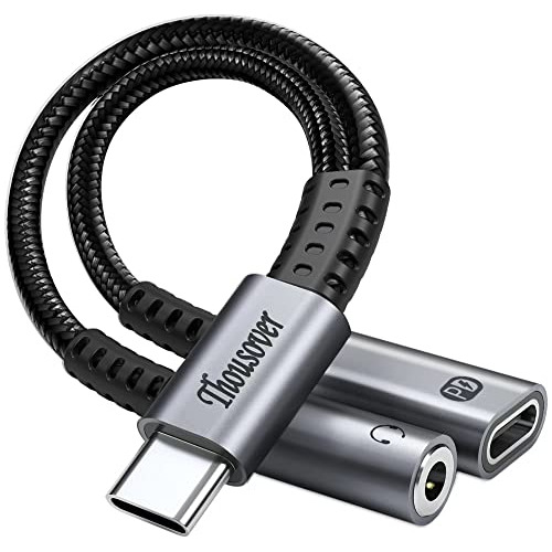 Adaptador Usb Tipo C A 3,5 Mm Auricular Y Cargador, Vf68b