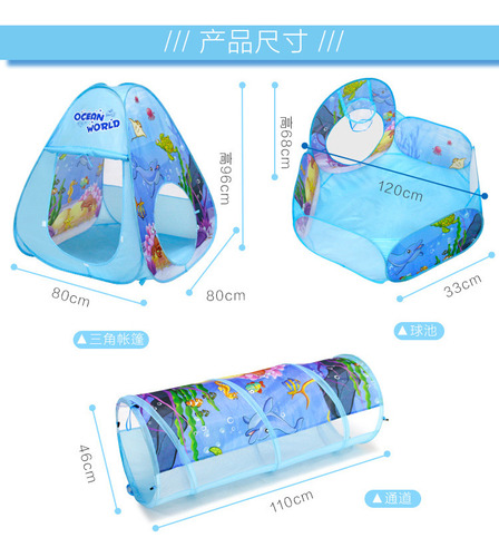 Tienda De Campaña 3 En 1 Con Túnel De Acceso Y Piscina De Bo