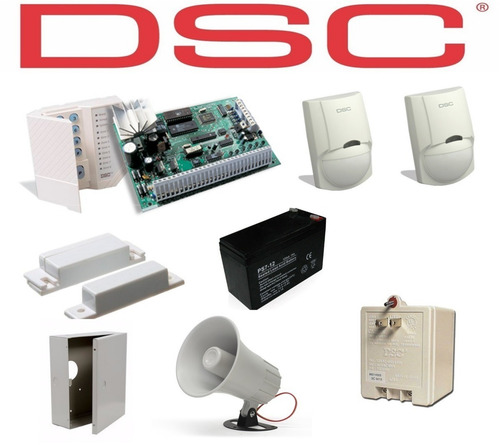 Kit De Alarma Dsc 4 Zonas +1 Contacto Completo + 2 Sensores