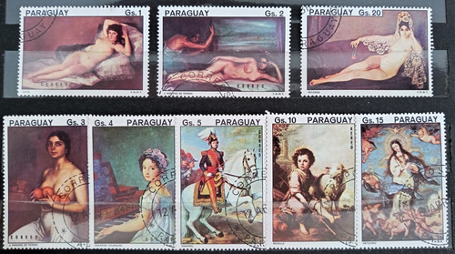 Paraguay Arte, Serie Sc 1646-1653 Pinturas 1976 Usada L17027