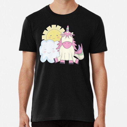 Remera Lindo Adorable Unicornio Nubes Sol Kawaii Algodon Pre