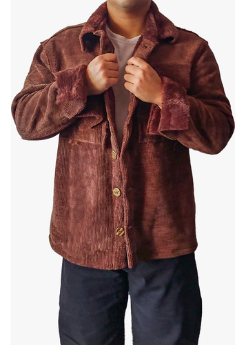 Campera Corderoy Corderito Interior Hombre Camisaco Oversize