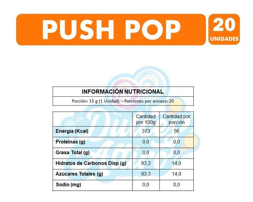 Push Pop Duo - Chupadedos Sin Gluten (caja Con 20 Unidades)