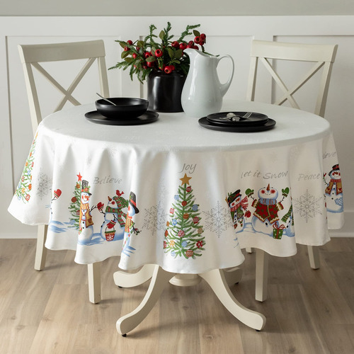 Benson Mills Believe Snowman - Mantel De Navidad De Tela Jac