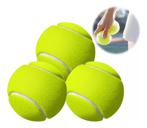 X3 Pelota Tenis Pack Pelotas Entrenamiento Tenis Verde Bolsa