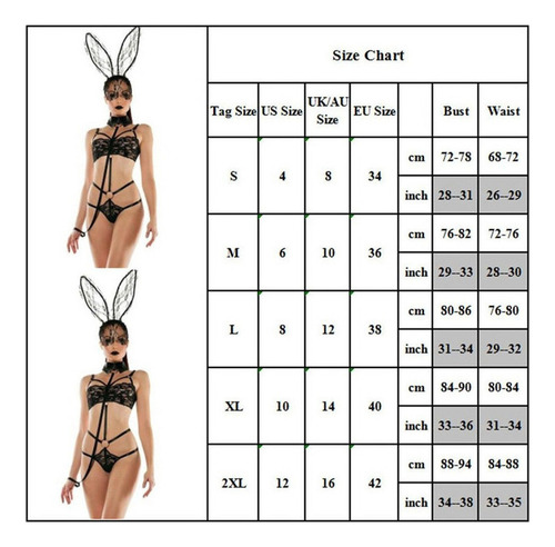 . Traje De Lencería Sexy De Tres Puntos De Encaje Conejita