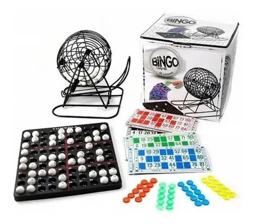 Imagen 3 de 10 de Bingo Loteria Juego Mesa Familiar Bolillero De Metal Faydi
