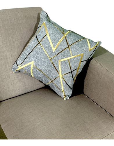 Almohadon Con Funda Y Relleno + Cierre X1 Decorar Unicos Color Gris Diseño De La Tela Rayas