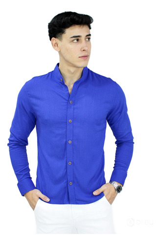 Camisas Cuello Neru Para Hombre | Manga Larga | Algodon
