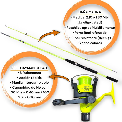 Imagen 2 de 9 de Kit Combo Equipo Completo Pesca Caña Reel Caja Y Accesorios
