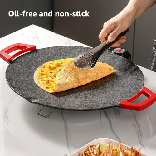 Sartén Antiadherente Barbacoa Plancha Electrica C Asas 30cm