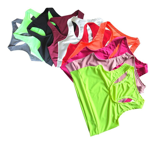 Imagem 10 de 10 de Kit 2 Top Cropped Feminino Suplex Fitness Academia Treino