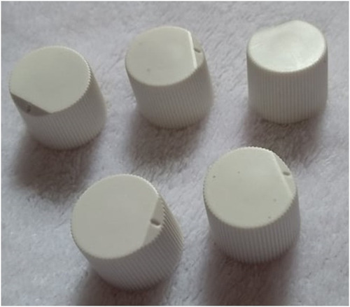 Knob 6mm Para Potenciômetro Estriado Branco 10 Pç Dimmer