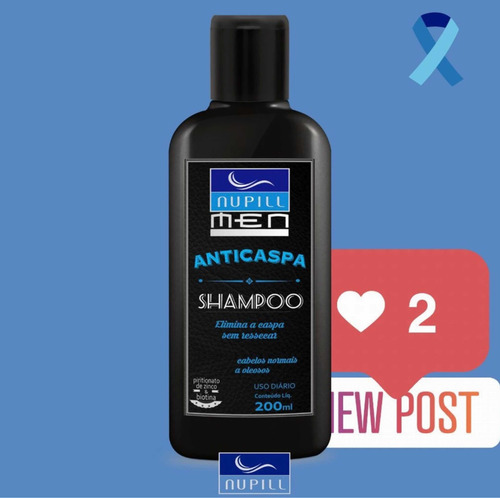 Shampoo Anticaspa Nupill Men Cabelos Livre De Caspa 200ml