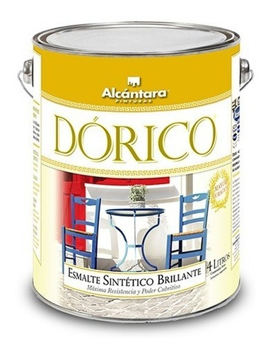 Esmalte Sintético Dórico Brillante Color 4 Litros Alcántara Color Celeste