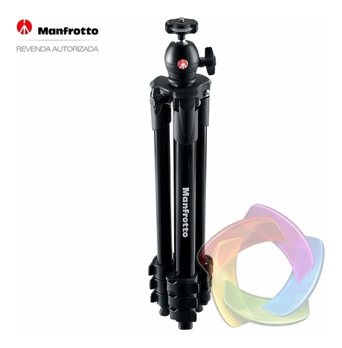 Imagem 4 de 6 de Tripé Manfrotto Compact Light Black Câmera Digital Universal