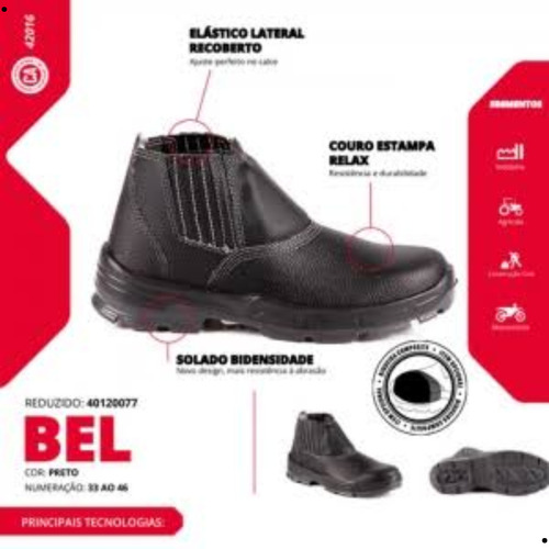 Botina Couro Elástico Bels Plus Palmilha Confortável Bracol