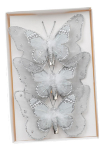 3 Piezas De Adornos De Mariposas Para De Navidad Con Clip