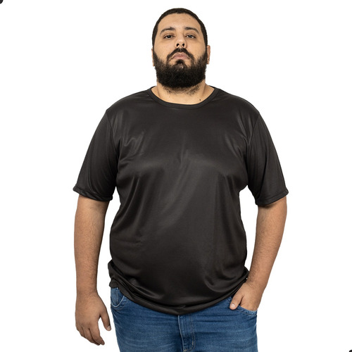 Camiseta Masculina Plus Size Básica Lisa Grande Dry Fit Fria