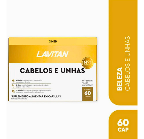 Vitamina Lavitan Cabelo Unha 360 Caps Alternativa Pantogar