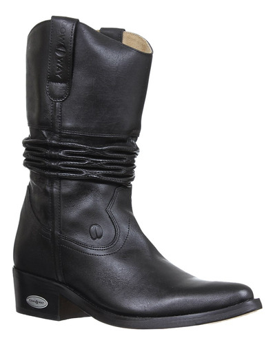 Bota Masculina Preta Com Bico Fino Cow Way 32653