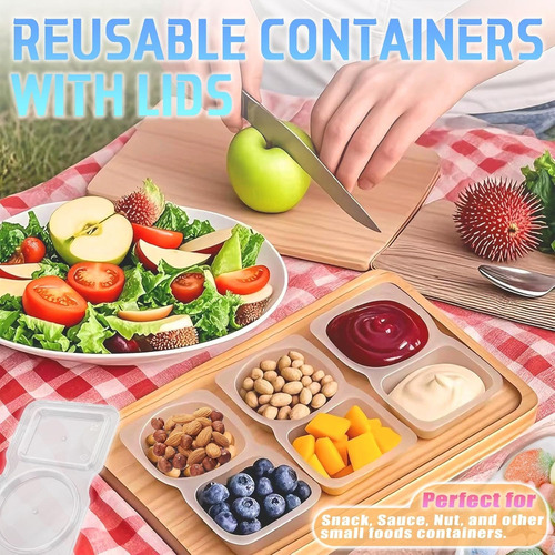 A 50 Contenedores Reutilizables Para Snacks Con Tapa