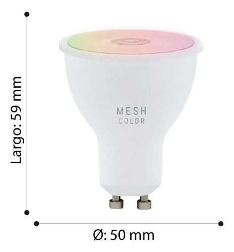 Ampolleta Led Gu10 L59 Dm50 2765k 5w +rgb Cod.11856 Luz Blanco Frío