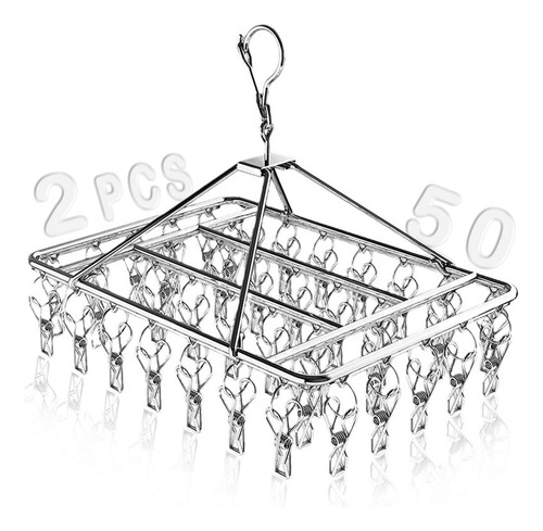 50 Clip And Drip Colgadero,2pack Tendedero Portátil De Metal