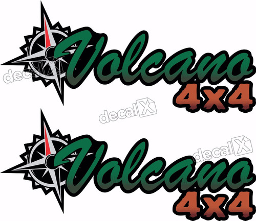 Par Emblema Adesivo Fiat Toro Volcano 4x4 Caçamba Tor19