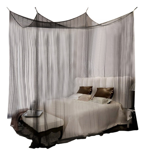 2024 Mosquitera Full Queen Con 4 Postes Esquineros, Dosel