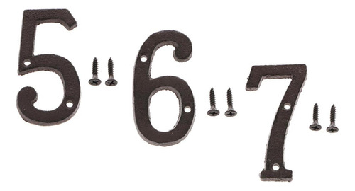 3pcs Signo De Número De Puerta De Casa De Hierro Forjado