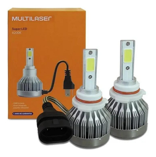 Kit Lampada Led Hb3 2000 Lumens 6200k 30w Bivolt C/ Cooller